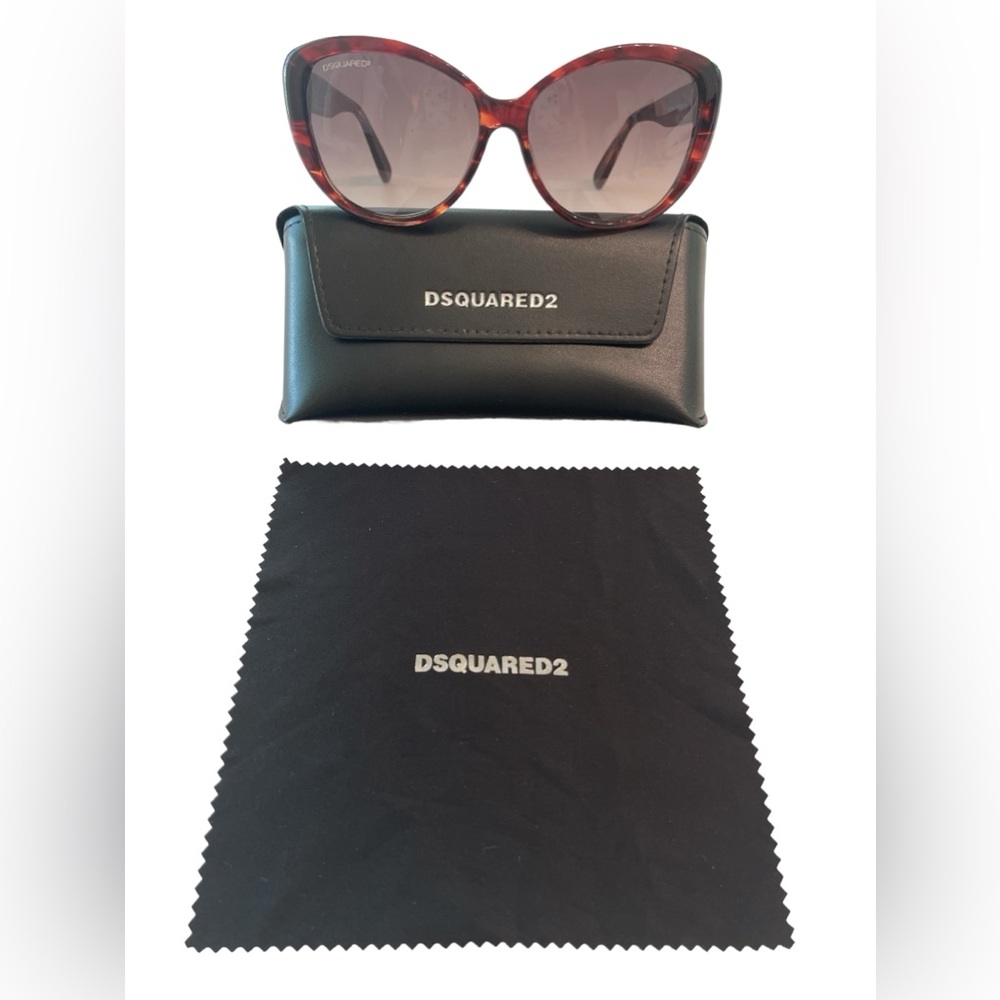 DSQUARED2 Havana Cat Eye Tortoise Shell Sunglasses NWT - Picture 16 of 17